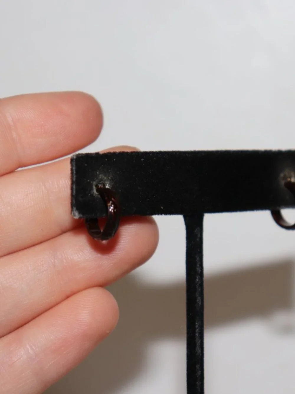 ✨ Vintage Dark Brown Hoop Earrings • .5” • Pierced ✨